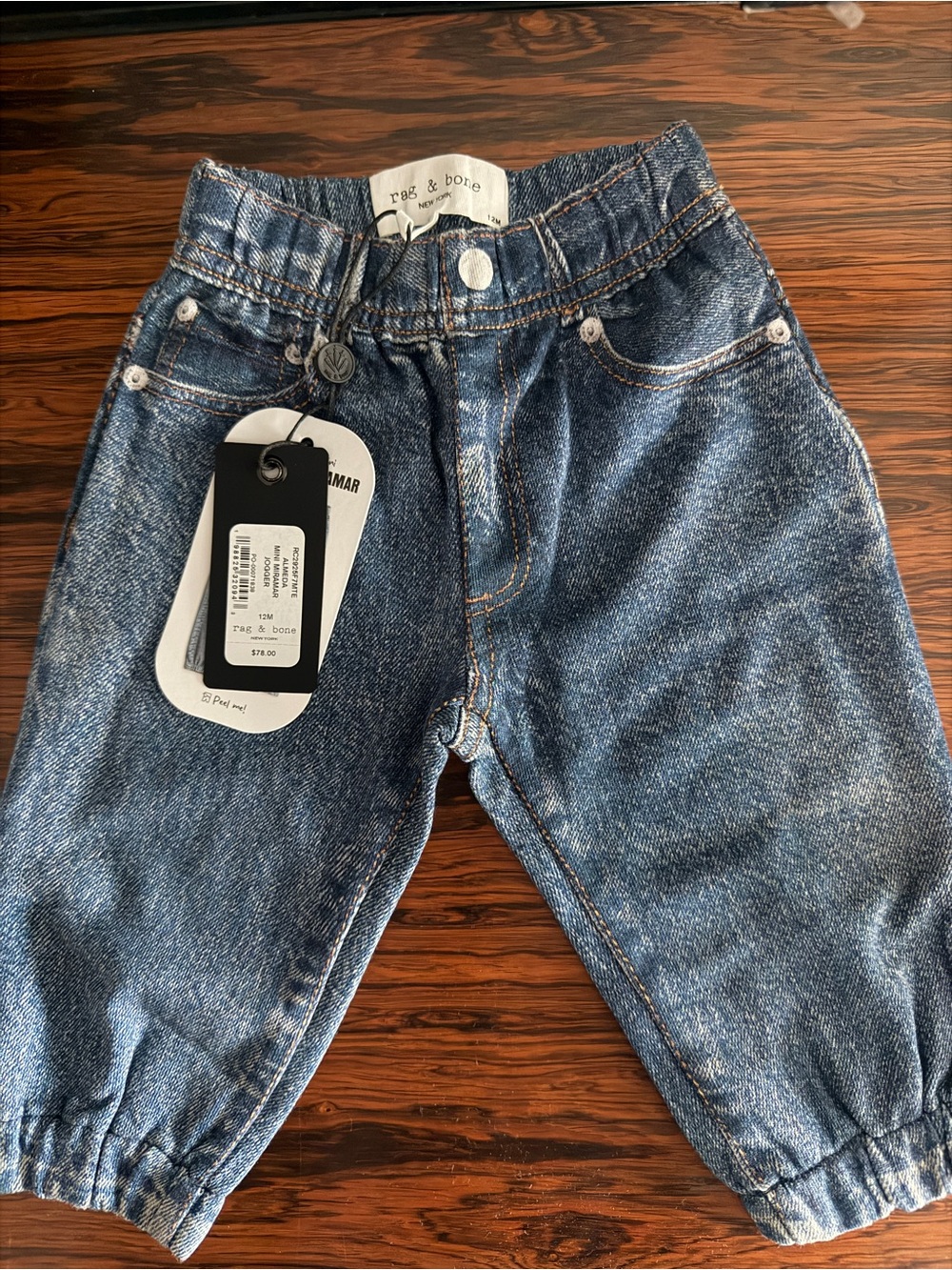 rag & bone toddler denim joggers in faded blue